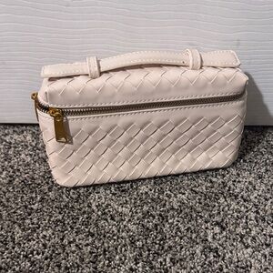 Elegant Cream Woven Clutch